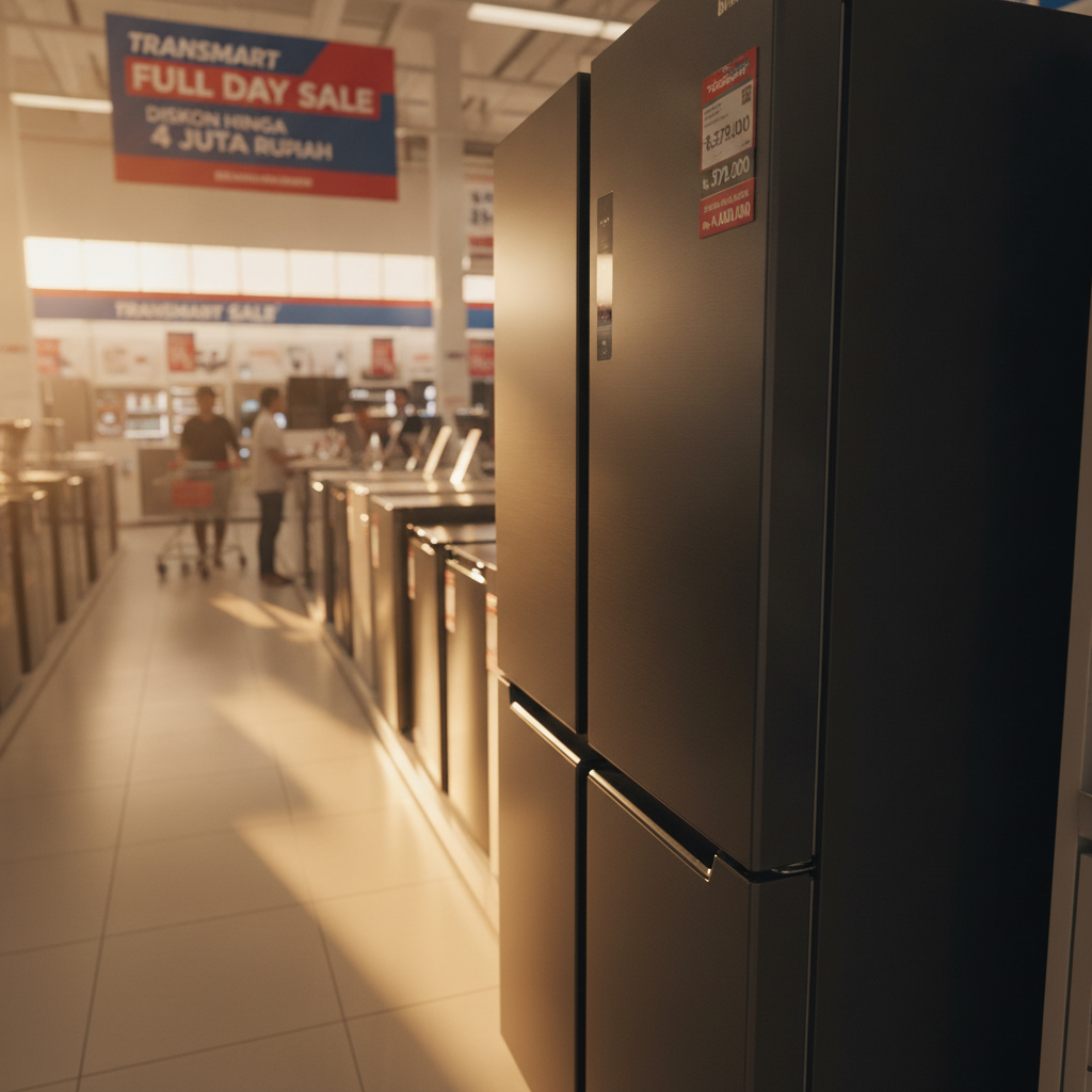 Transmart Full Day Sale Kembali: Kulkas SBS 480L Diskon hingga Rp 4 Juta
